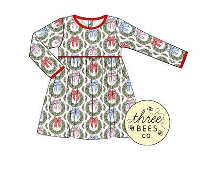 Christmas Wreath with Bow Harper Dress