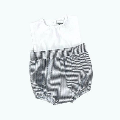 Navy Seersucker Boys Classic Bubble