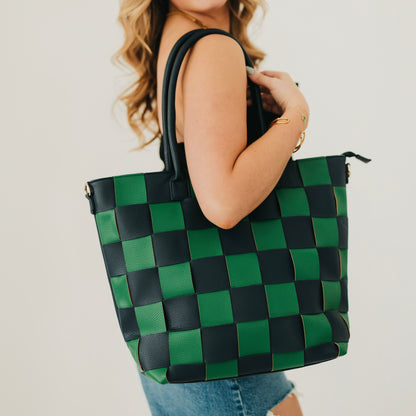 Courtney Checkered Tote