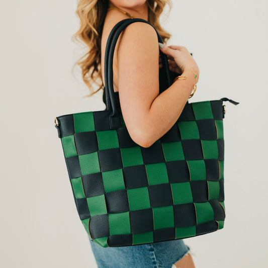 Courtney Checkered Tote