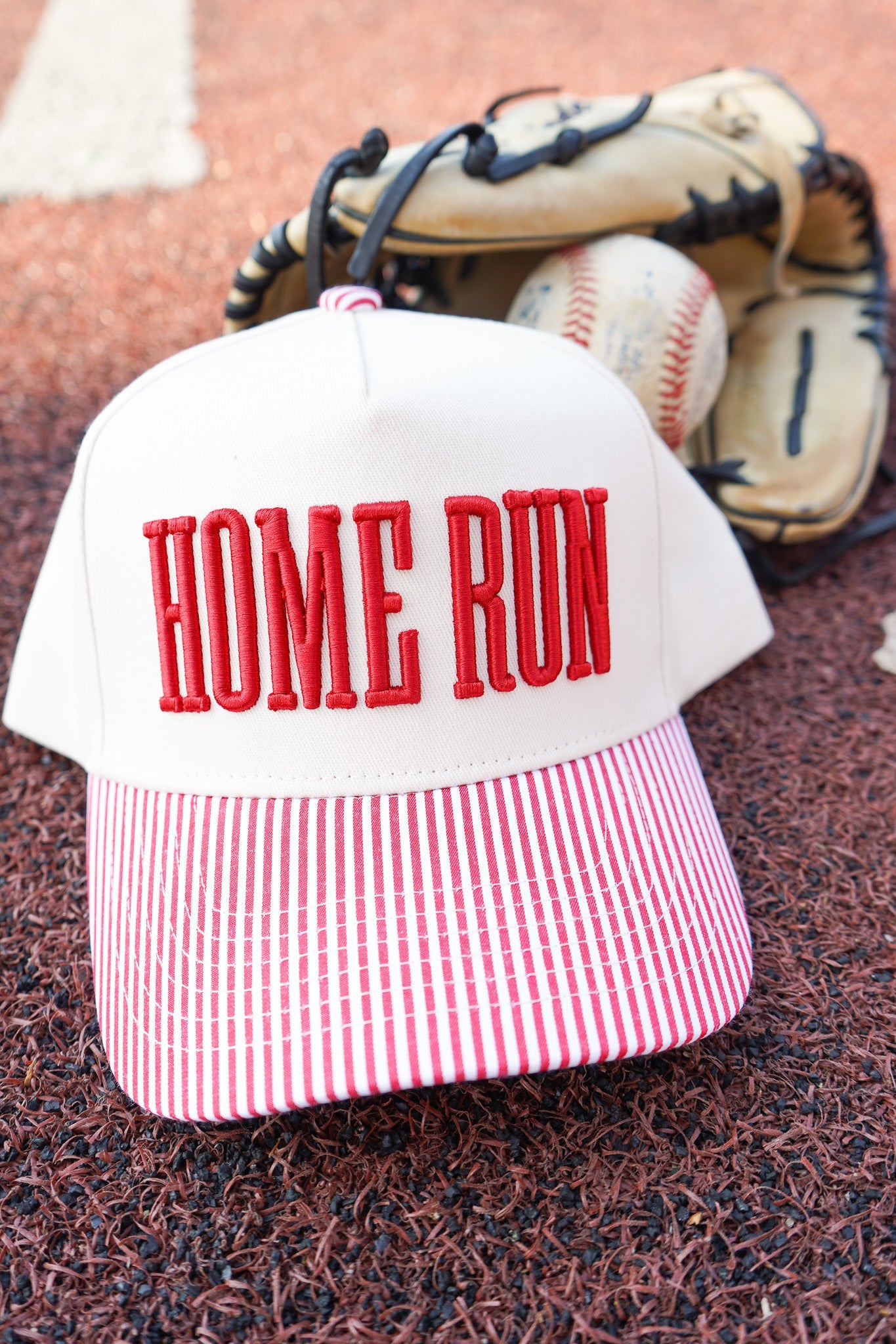 Homerun - Red Striped Trucker Hat