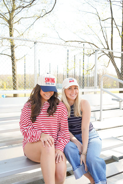 Swing Batter Batter - Navy Pinstripe Trucker Hat