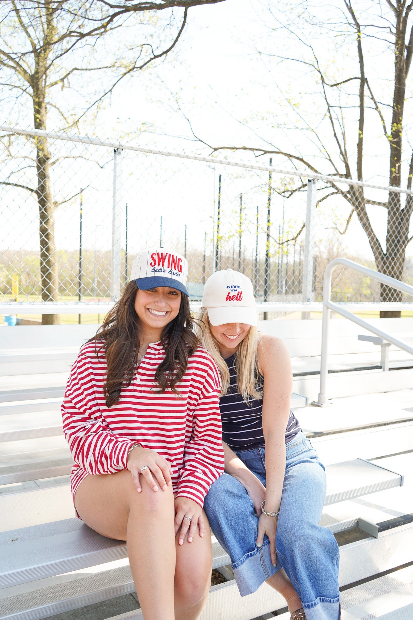 Swing Batter Batter - Navy Pinstripe Trucker Hat