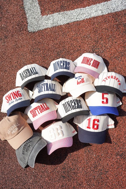 Swing Batter Batter - Navy Pinstripe Trucker Hat