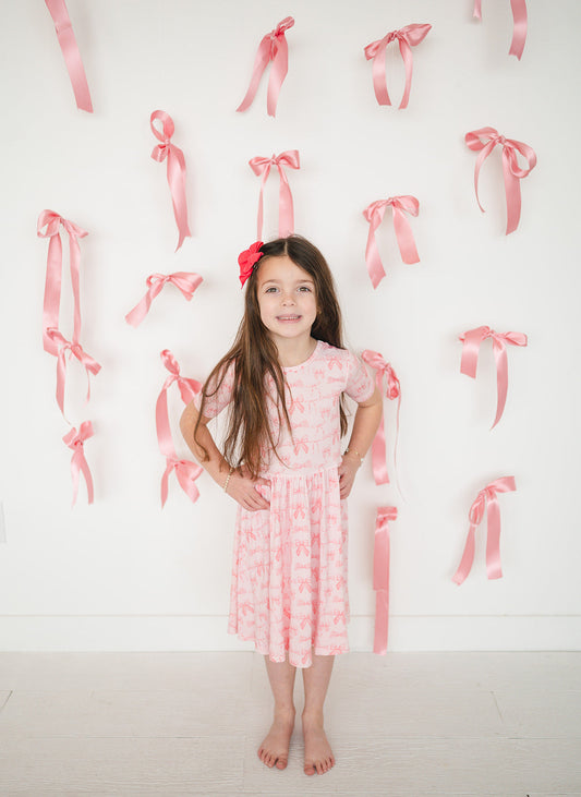 Pink Bows (Twirl Dress)