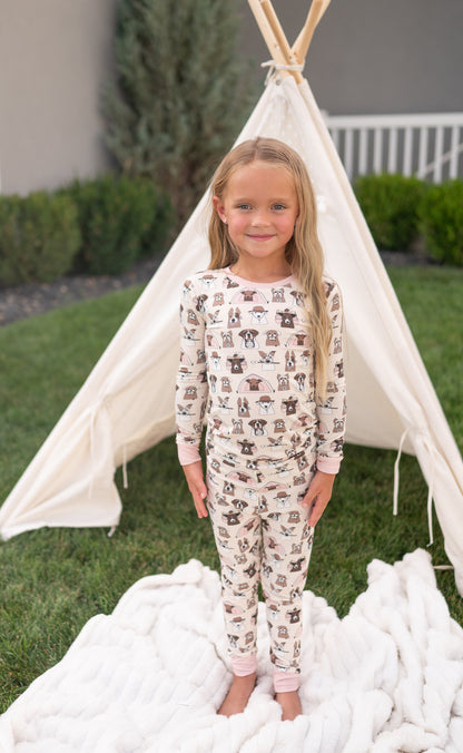 Camp Paws (Long Sleeve PJ) - Pink