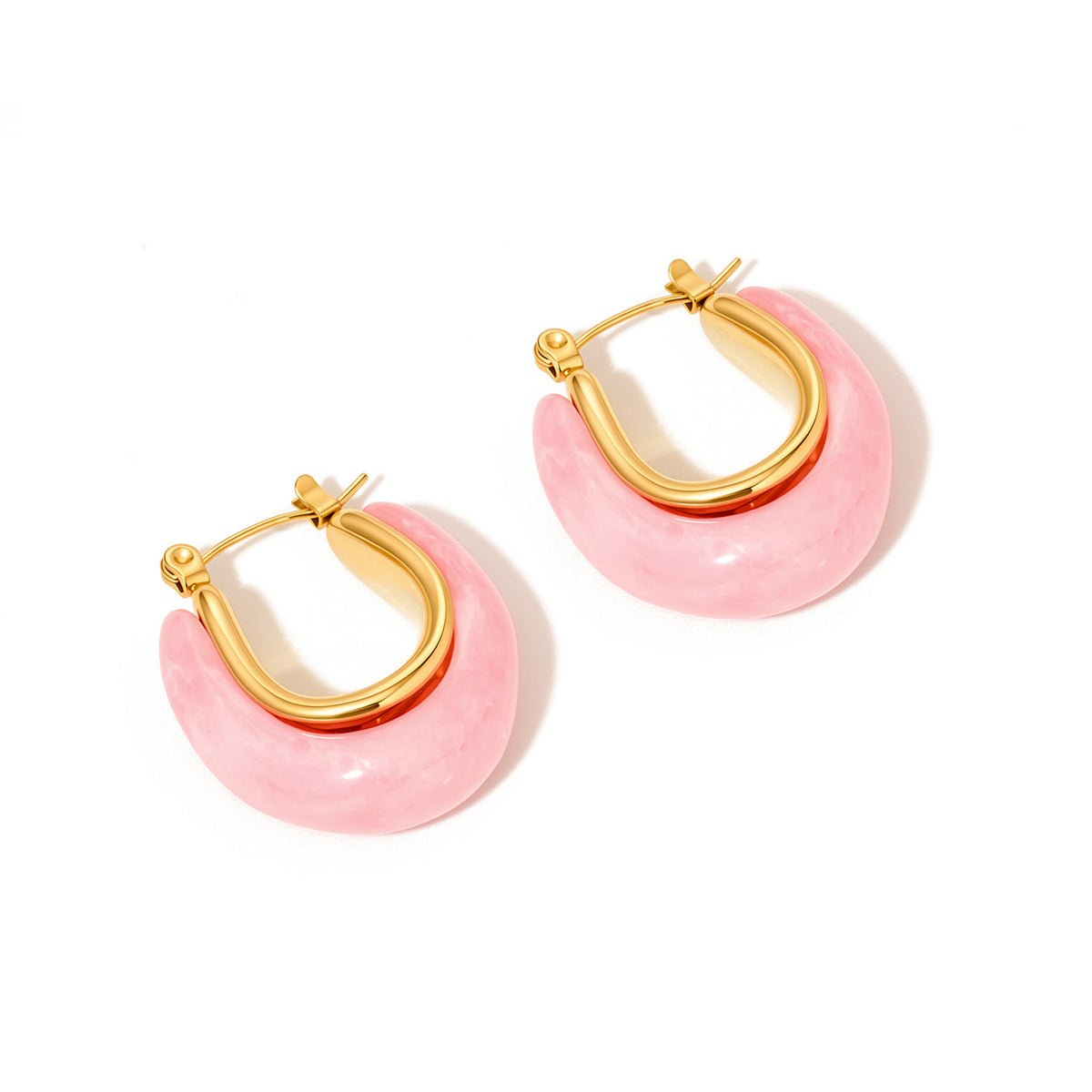 Frenchie Resin Hoop Earrings - WATERPROOF