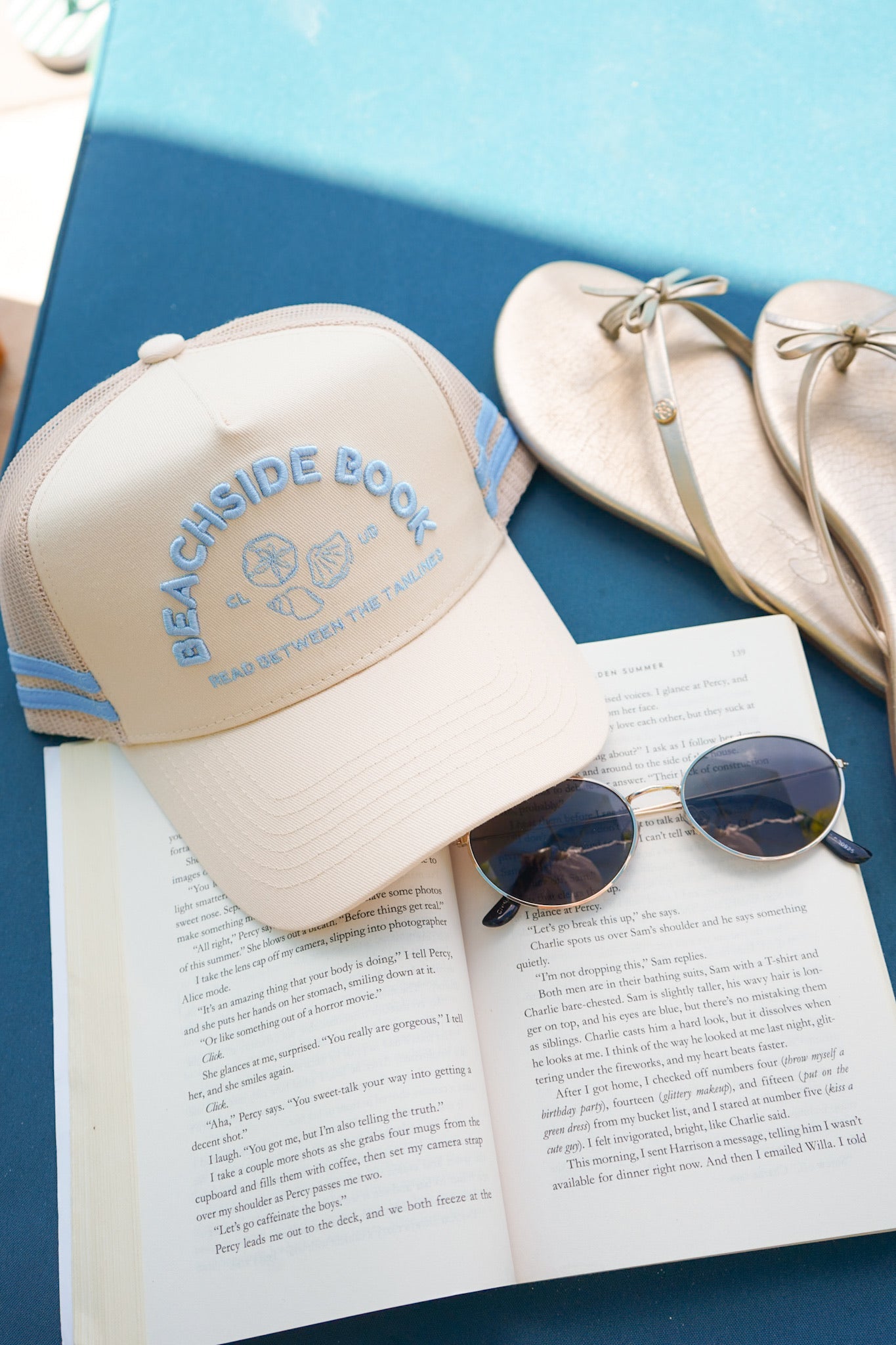 Beachside Book Club - Tan Canvas Trucker Hat
