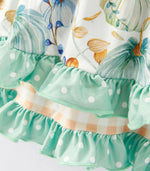 Watercolor Blue Pumpkin Print Twirl Dress