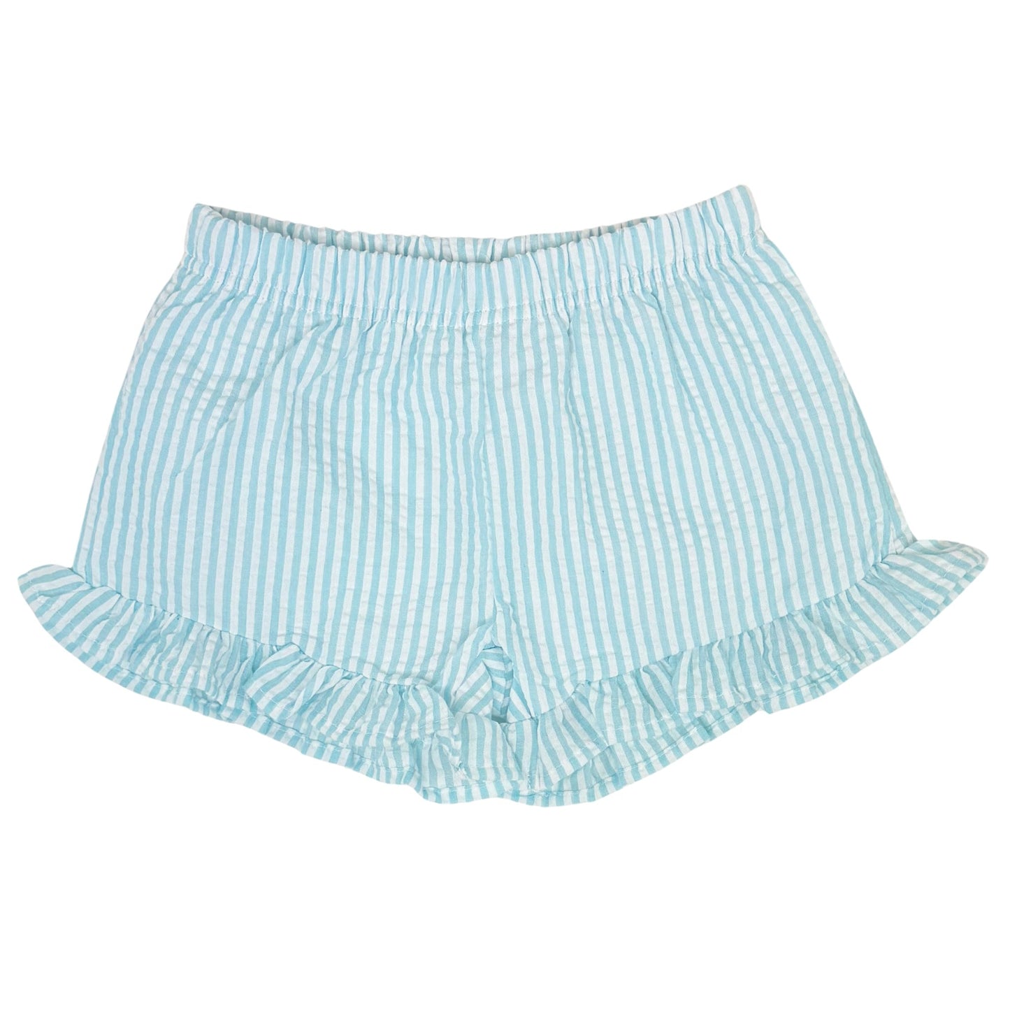 Girls Single Ruffle Seersucker Shorties