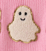 Halloween BOO Chenille Patch Girls Sweater Preorder