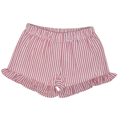 Girls Single Ruffle Seersucker Shorties