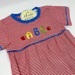 ABC Embroidery Red Stripe Bubble