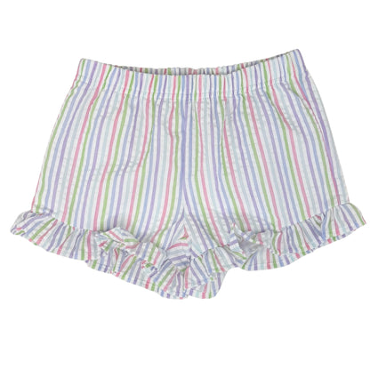 Girls Single Ruffle Seersucker Shorties