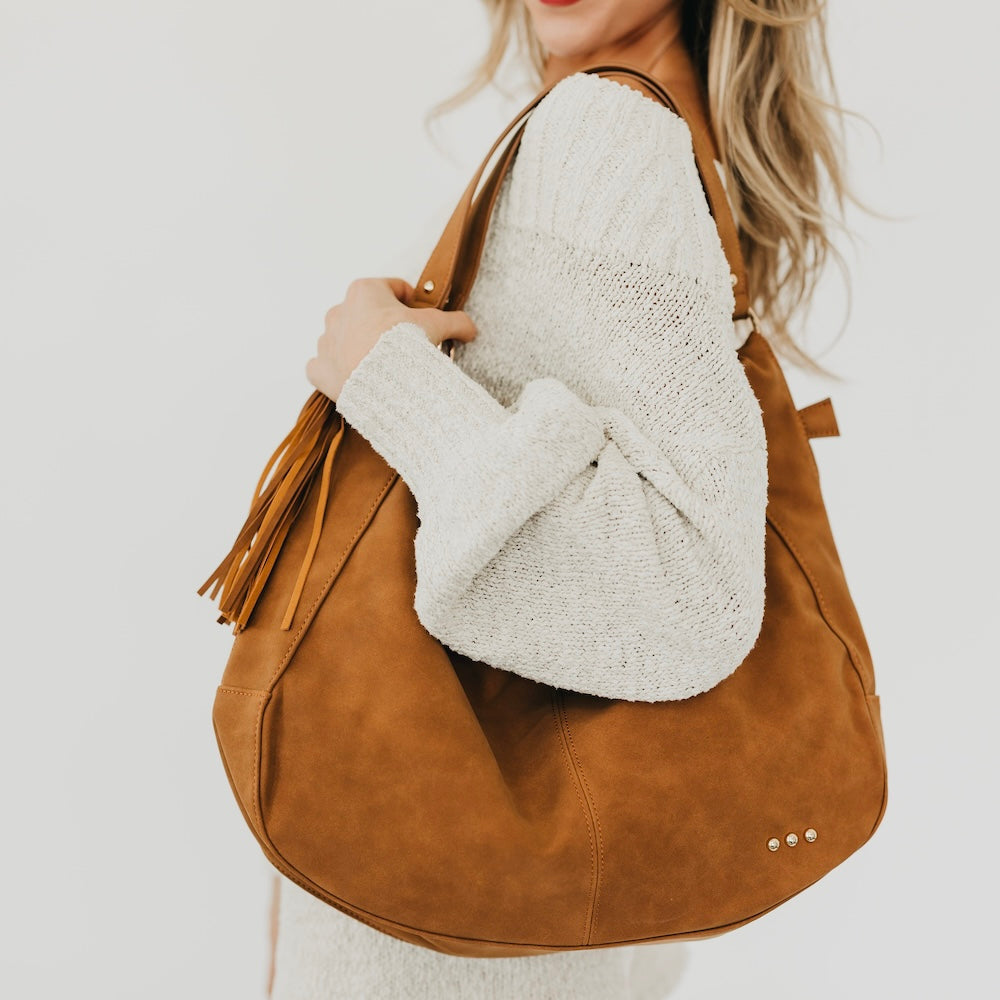 Hazel Hobo Shoulder Bag with Tassel