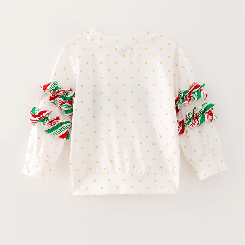 Christmas Gift Polka Dot Girls Sweatshirt Top