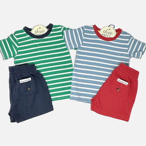 Boys Knit Stripe Short Set