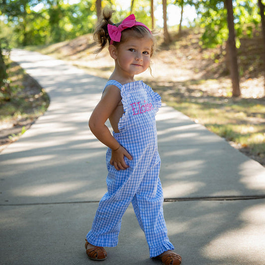 Gingham Girls Ruffle Longall