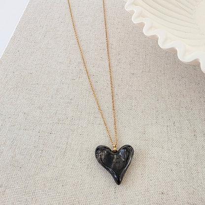 Jan Resin Heart Necklace - WATERPROOF
