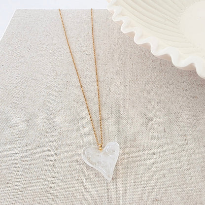 Jan Resin Heart Necklace - WATERPROOF