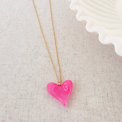 Jan Resin Heart Necklace - WATERPROOF