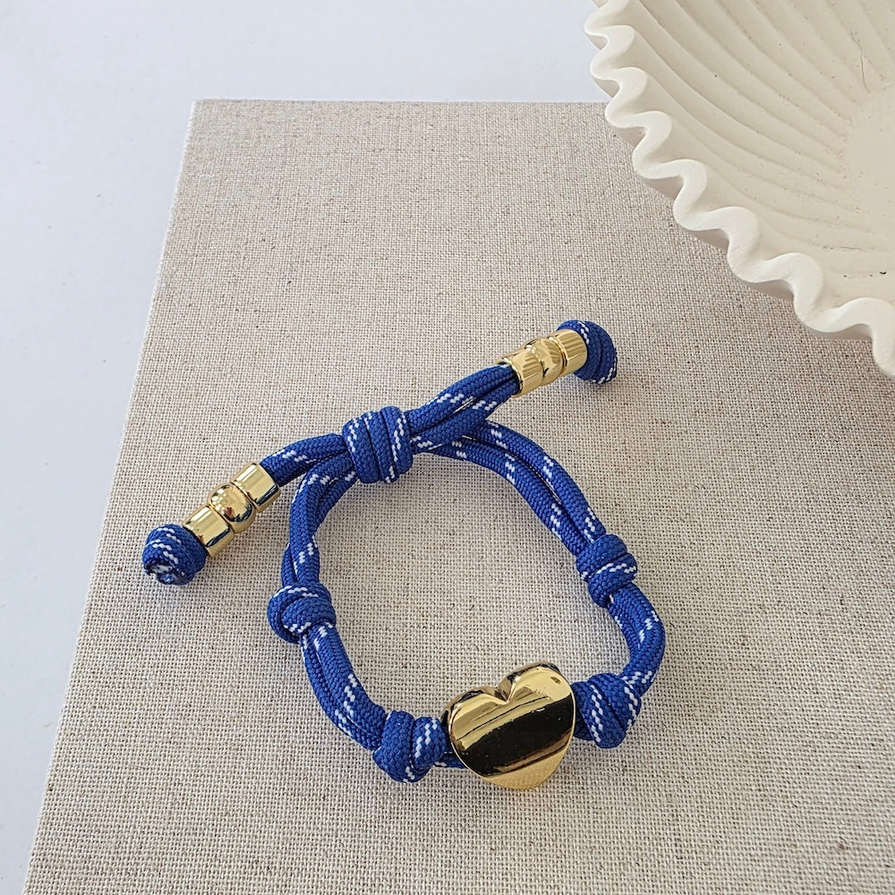 Knotty Cord Heart Bracelet - WATERPROOF