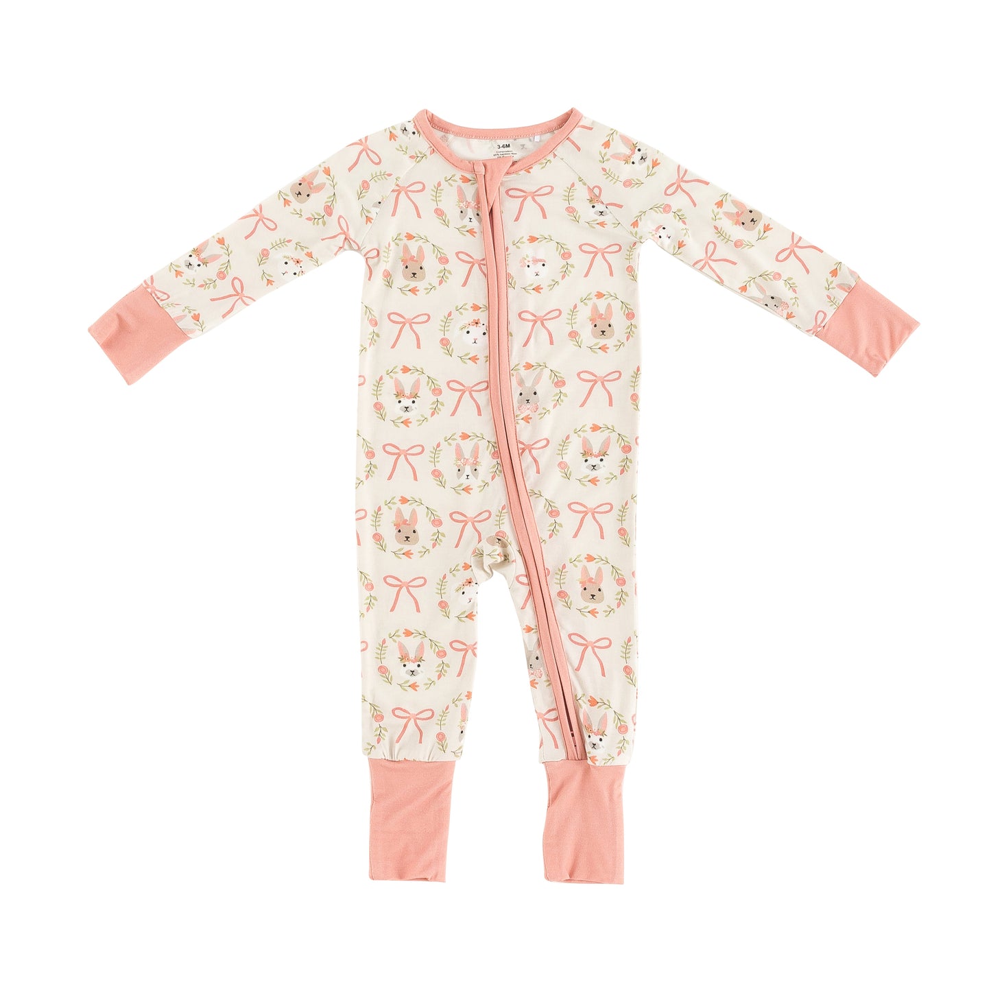 Bows & Bunnies (Convertible Zip Footies)