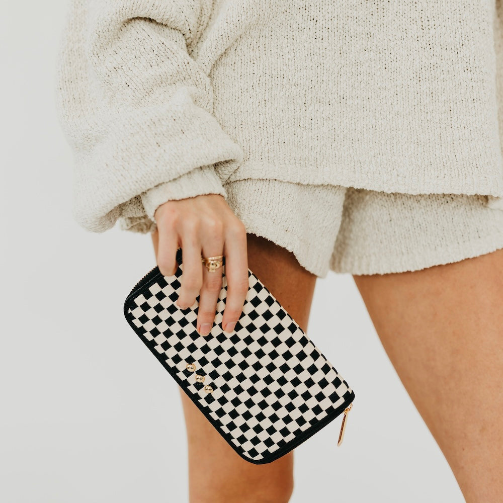 Lenni Large Zip Woven Wallet