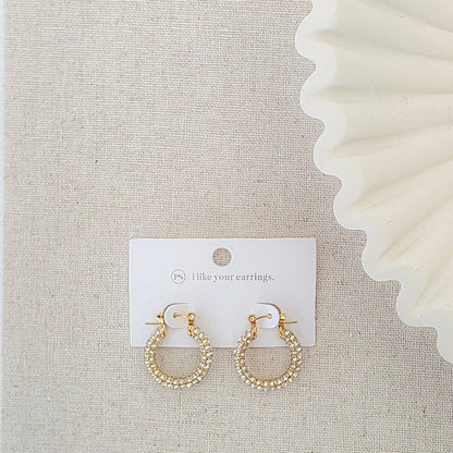 Lizzie Pave Hoops - WATERPROOF