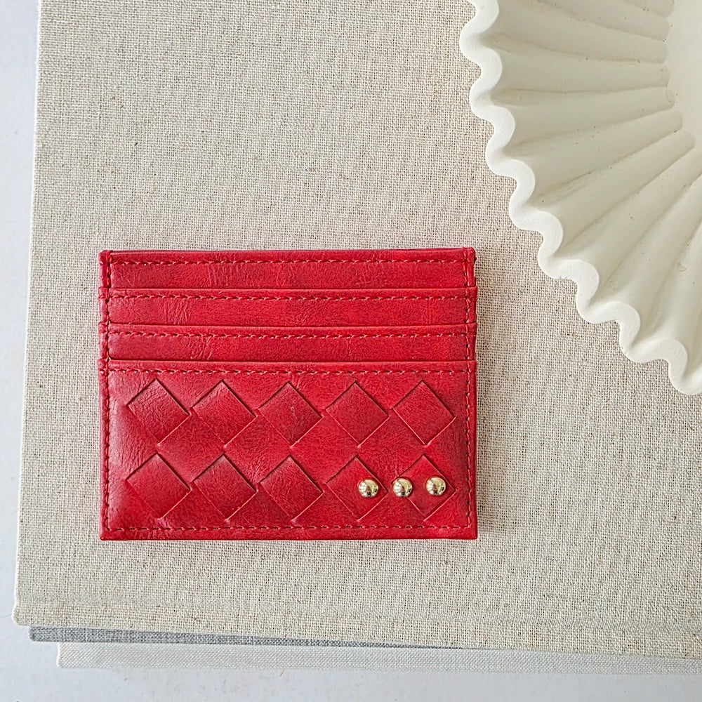 Mariah Woven Small Card Holder Wallet