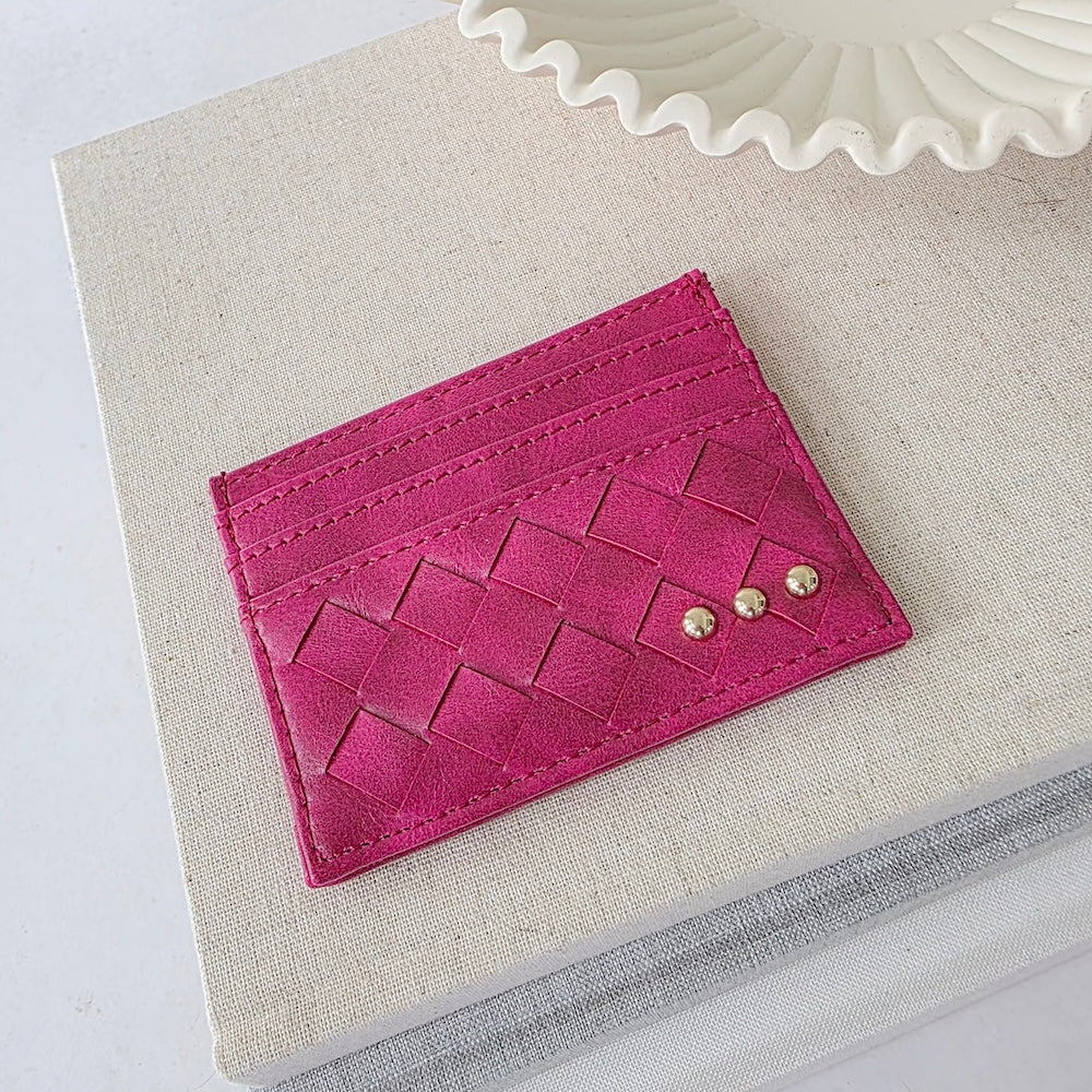 Mariah Woven Small Card Holder Wallet