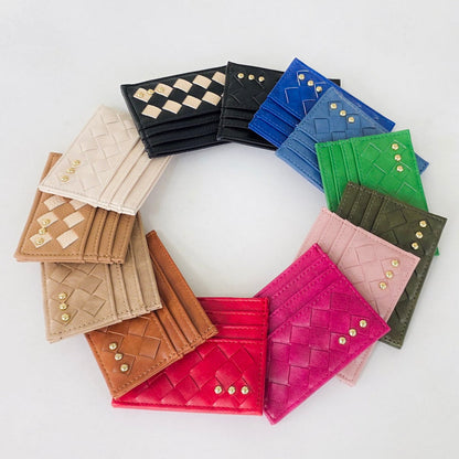 Mariah Woven Small Card Holder Wallet