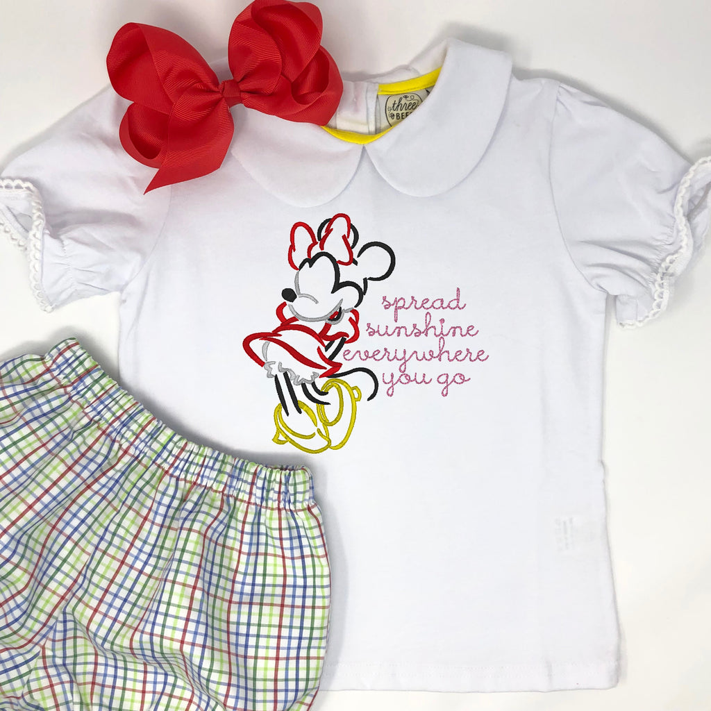 Minnie Mouse Quote Girls Top