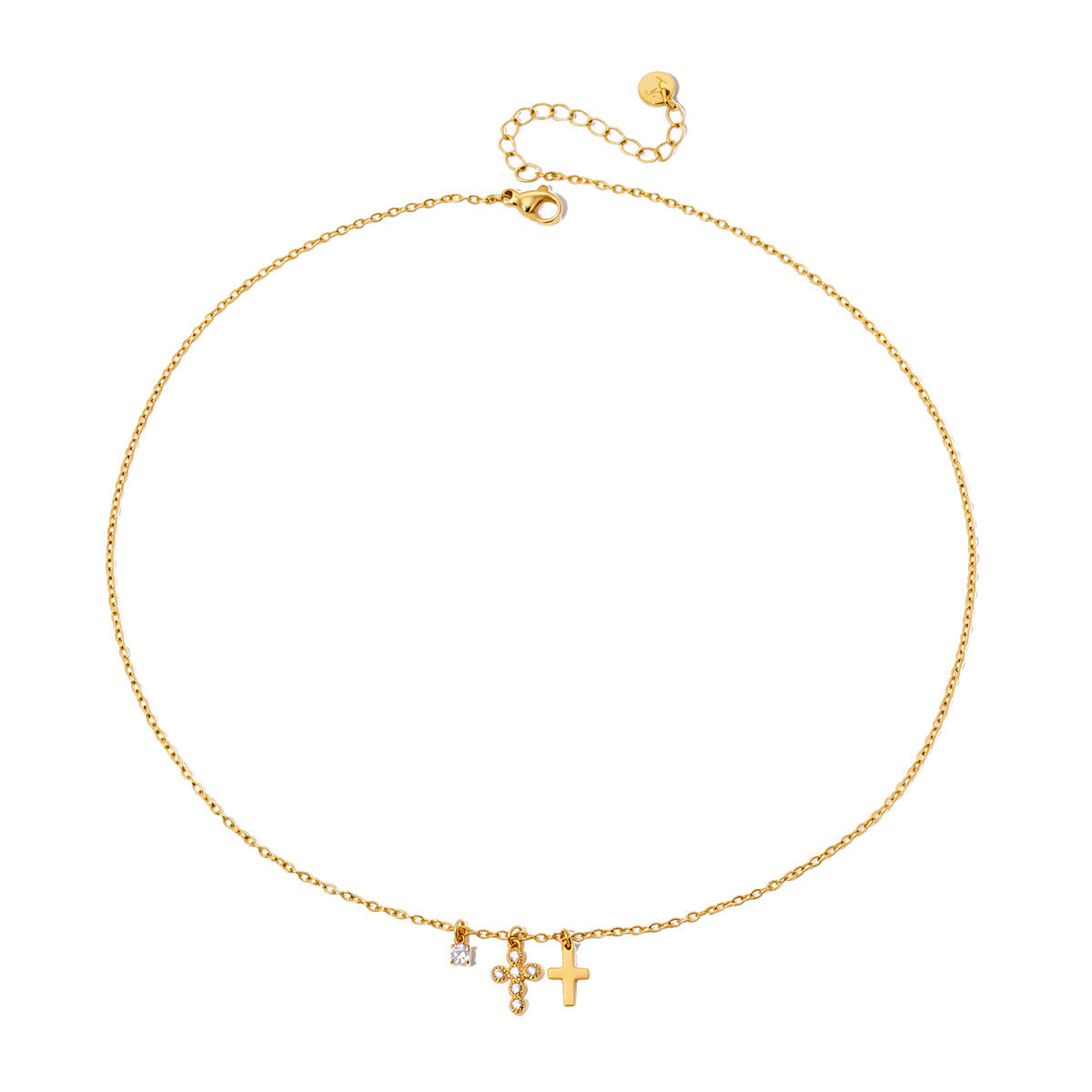 Petite Double Cross Necklace - WATERPROOF