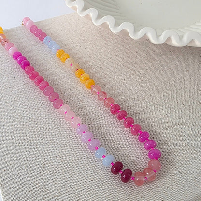 Ombre Semi-Precious Beaded Necklace - WATERPROOF