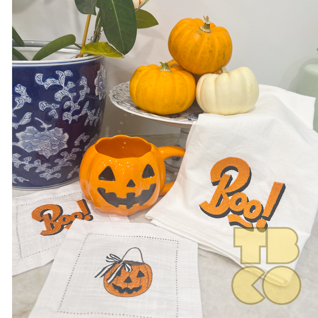 Personalized Embroidered Linen Cocktail Napkins
