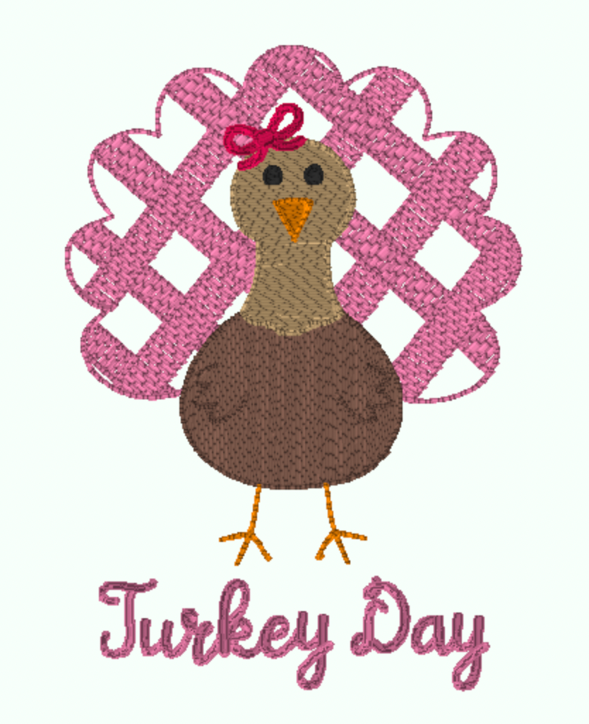 Gingham Turkey Embroidery Girls Top