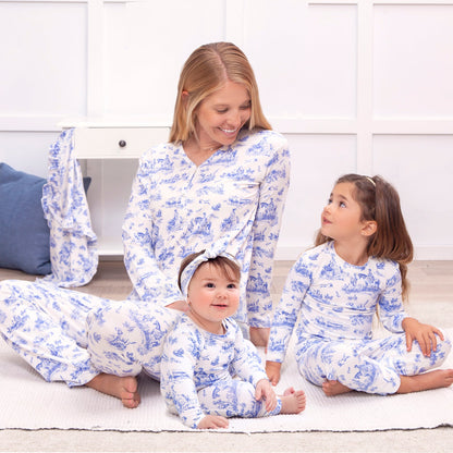 Toile de Jouy Bamboo Zipper Romper