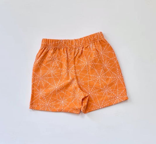 Boys Spider Web Orange Knit Short