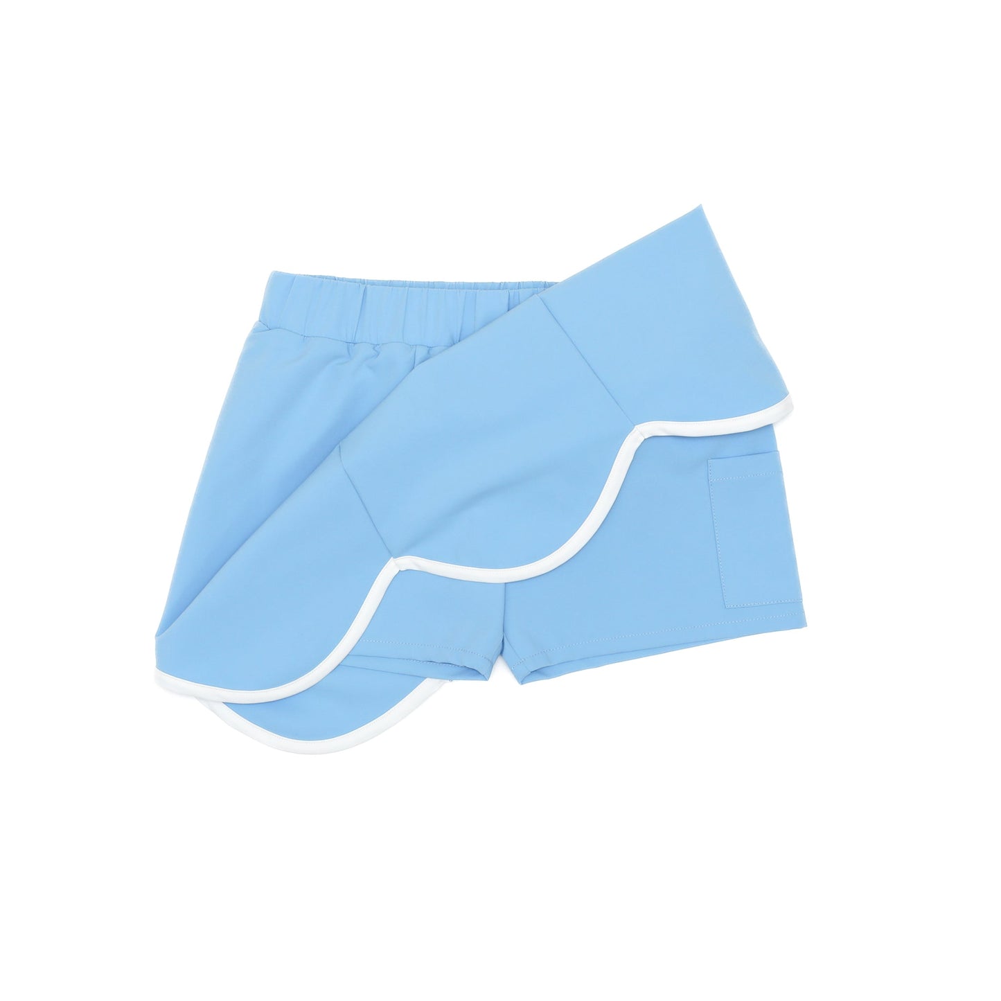 Scalloped Skort in Brighton Blue