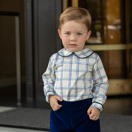 Long Sleeve Henry Peter Pan in Prescott Plaid