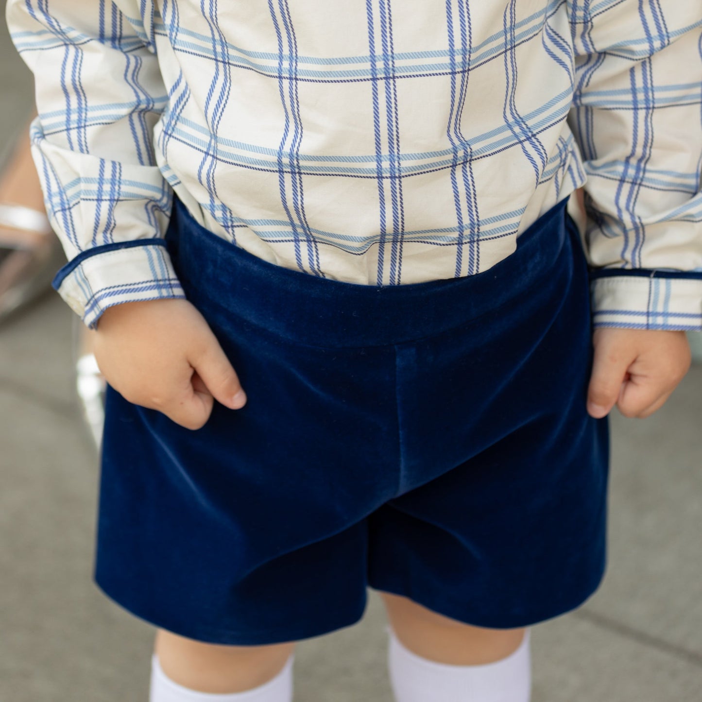 Robert Shorts in Back Bay Blue Velvet