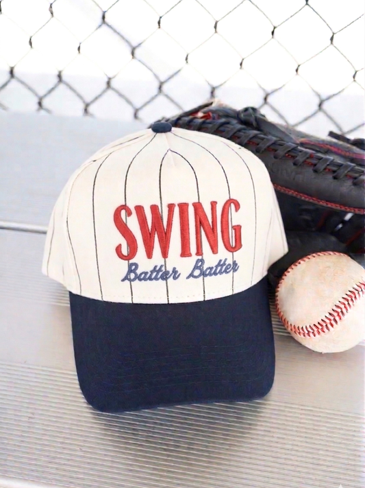 Swing Batter Batter - Navy Pinstripe Trucker Hat