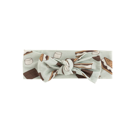 S'more to Love Bow Headband - Blue