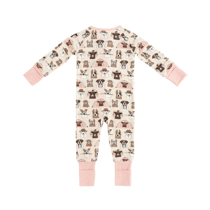 Camp Paws (Convertible Zip Footies) - Pink