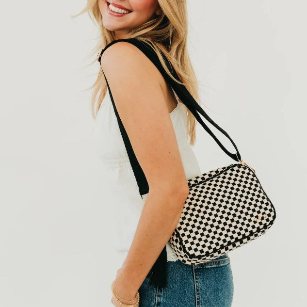 Willow Woven Camera Crossbody Bag
