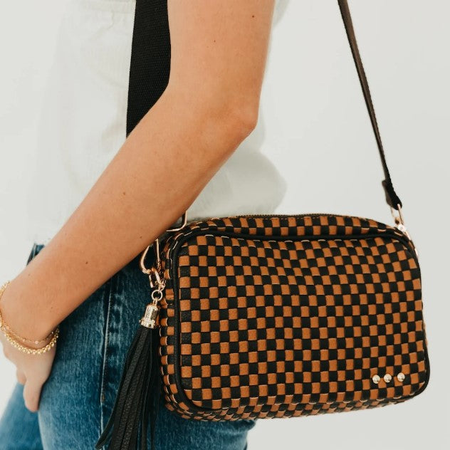 Willow Woven Camera Crossbody Bag