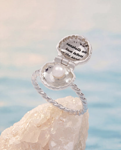 Salt + Sea 'Seashells Are Love Letters In The Sand' Locket Ring