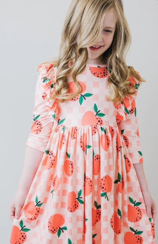 Apple Orchard Gingham Pocket Twirl Dress