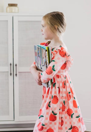 Apple Orchard Gingham Pocket Twirl Dress